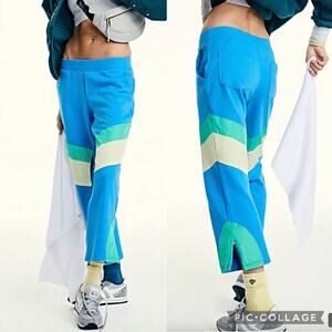 Free People Movement Blue Flare High Waisted Flurry Track Sweat Pants XS
